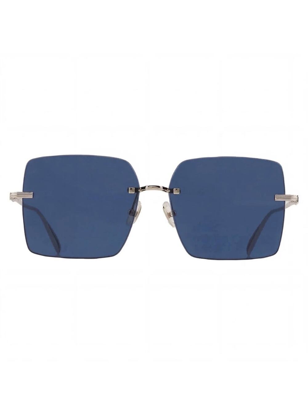 NEW!!! Salvatore Ferragamo SF311S 743 Blue Square Rimless Women Sunglasses